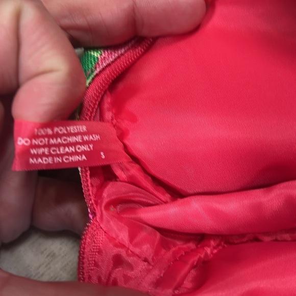 Lilly Pulitzer for Estée Lauder Pink & Green Tropical Floral Print Cosmetic Bag - Picture 9 of 9